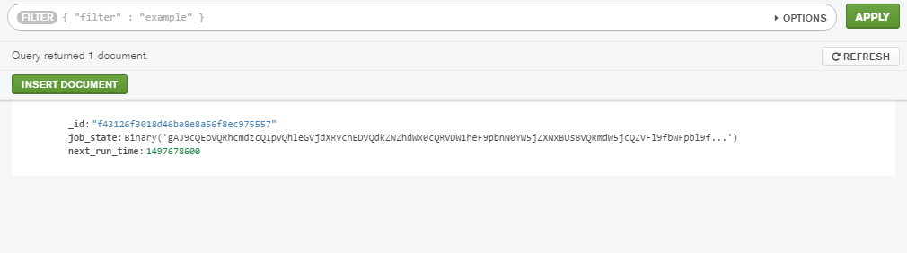 mongodb中该任务的记录